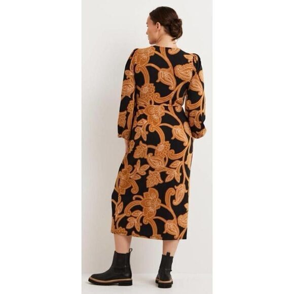 Boden dress paisley print jersey midi dress size 2 - Picture 2 of 6